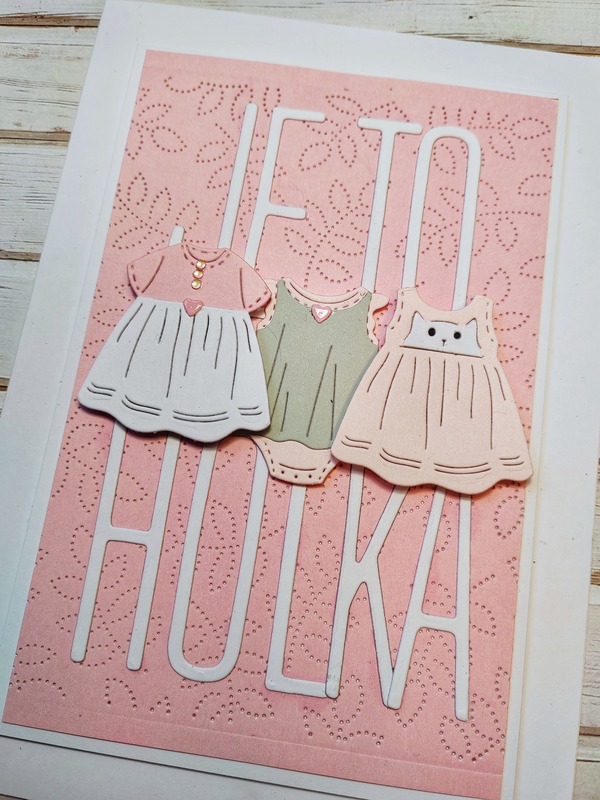 Přání ruční výroba - Je to holka - 1 ks