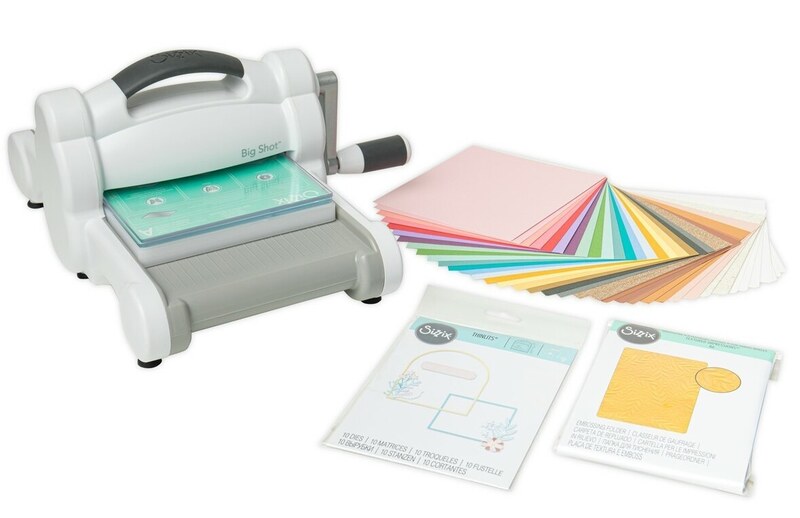 A5 vyřezávací a embossovací strojek SIZZIX Big Shot Starter Kit - startovací sada 56 ks