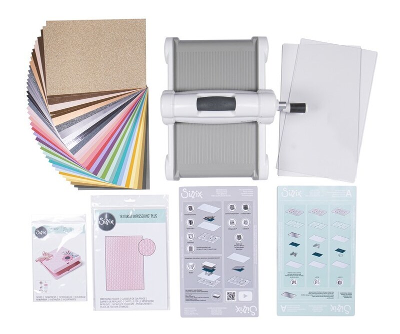 A5 vyřezávací a embossovací strojek SIZZIX Big Shot Starter Kit - startovací sada 56 ks