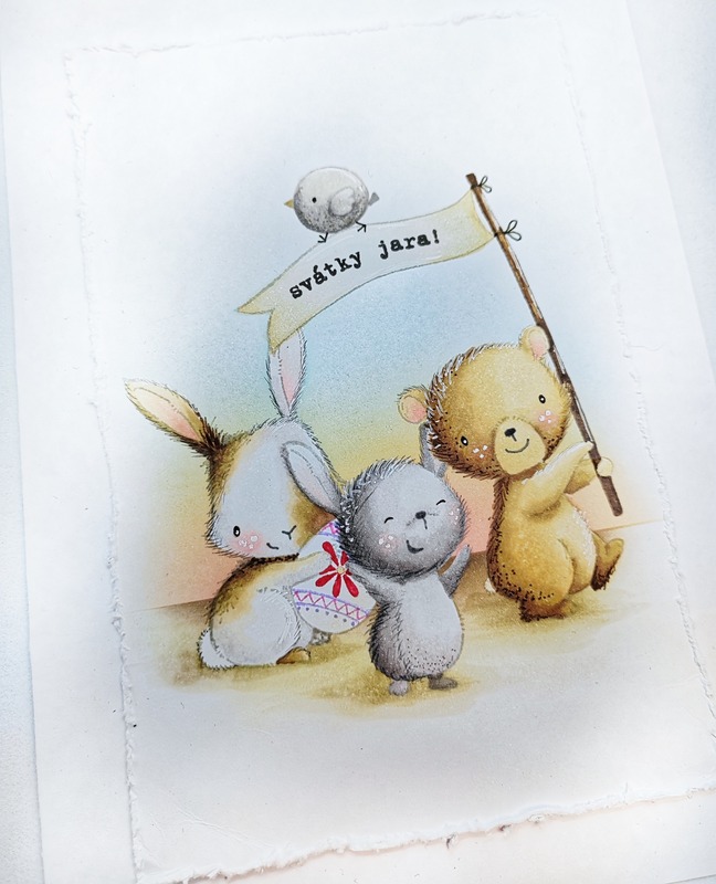 Přání ruční výroba - Velikonoce - zvířátka