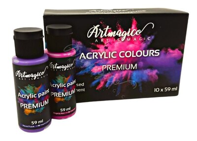 Akrylové barvy Artmagico 59 ml - sada 10 ks
