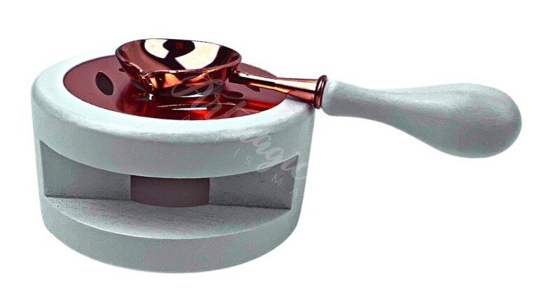 Stojánek a lžička k pečetění Artmagico - bílý set - sada 2 ks