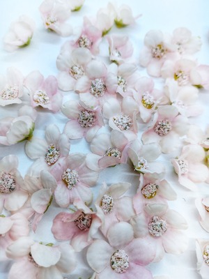 Látkové květiny - růžové - balení 10 ks