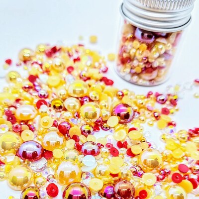 Perličky 2-8 mm - červené, bílé a béžové - balení 10 g