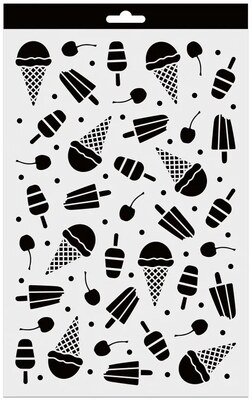 Plastová šablona XL Aladine - zmrzlina - 1 ks