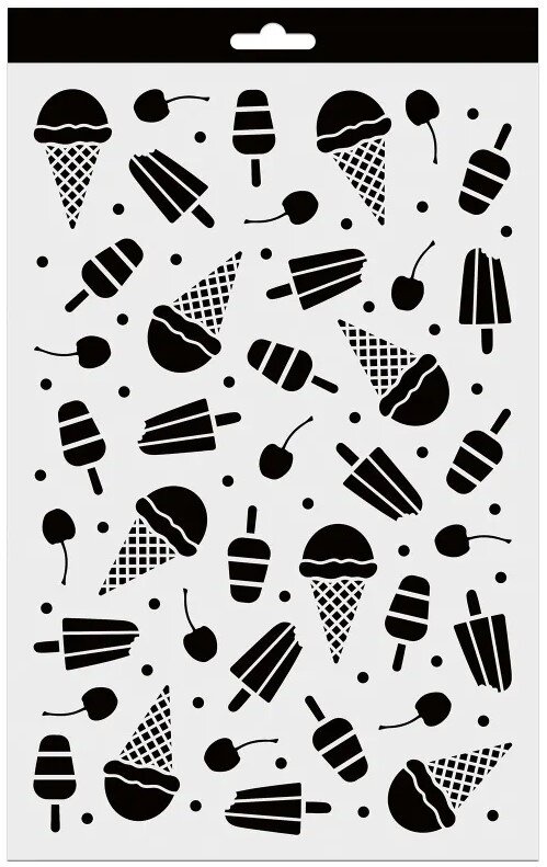 Plastová šablona XL Aladine - zmrzlina - 1 ks