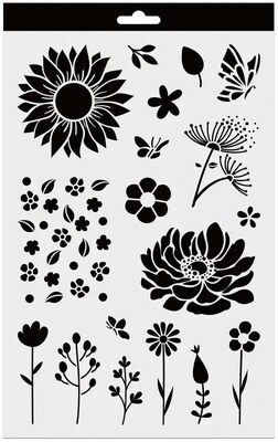 Plastová šablona XL Aladine - květiny - 1 ks