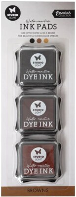Inkousty reagující na vodu Studio Light - hnědé - sada 3 ks