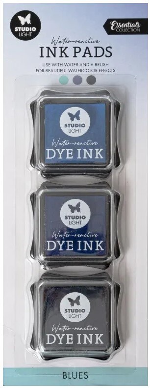 Inkousty reagující na vodu Studio Light - modré - sada 3 ks