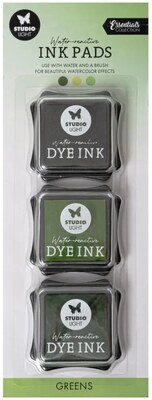 Inkousty reagující na vodu Studio Light - zelené - sada 3 ks