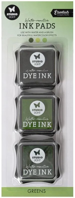 Inkousty reagující na vodu Studio Light - zelené - sada 3 ks