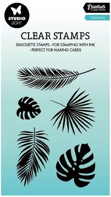 Silikonová razítka Studio Light - tropické listy - sada 5 ks