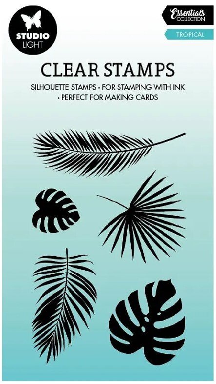 Silikonová razítka Studio Light - tropické listy - sada 5 ks