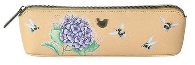 Penálek z veganské kůže Wrendale Designs - hortenzie a čmelák - 1 ks