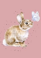 Luxusní zápisník A6 Wrendale Designs - králík a motýl - 1 ks