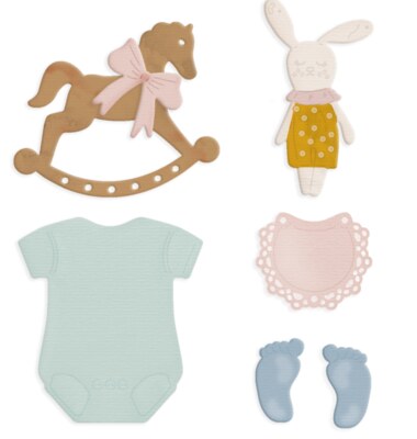 Vyřezávací šablony dpCraft - dítě - sada 7 ks