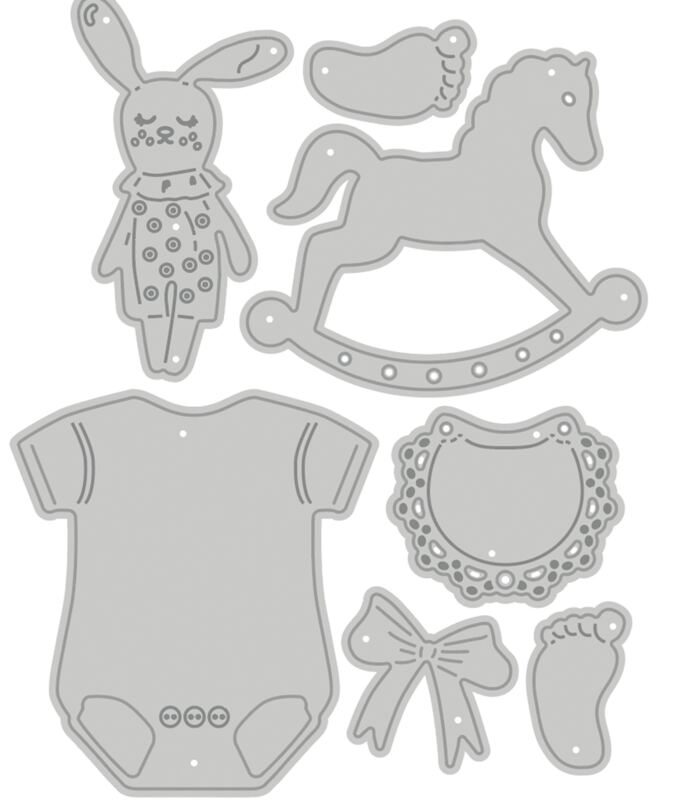 Vyřezávací šablony dpCraft - dítě - sada 7 ks