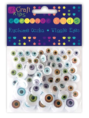 Pohyblivé oči barevné samolepicí - sada 72 ks