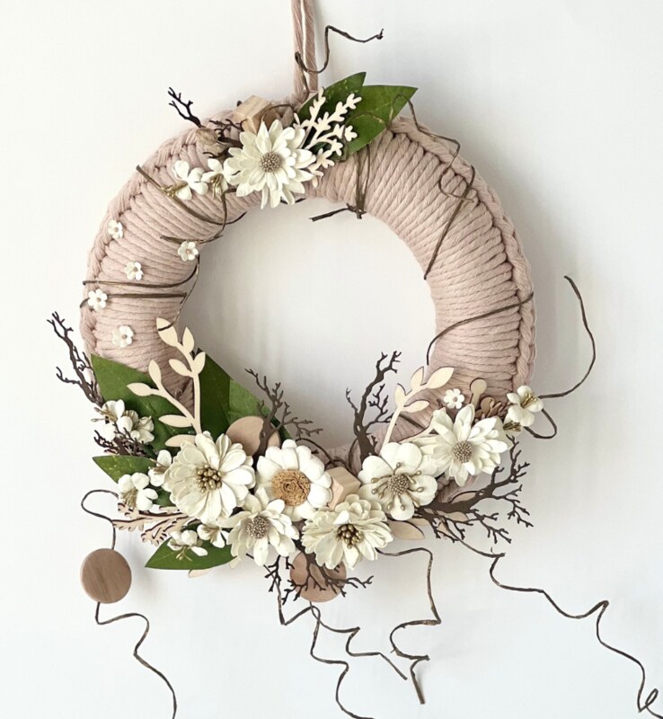 Papírová kvítka dpCraft - bílá - sada 60 ks