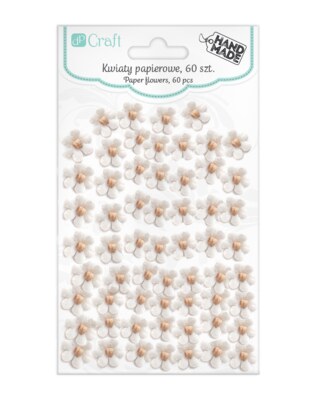 Papírová kvítka dpCraft - bílá - sada 60 ks