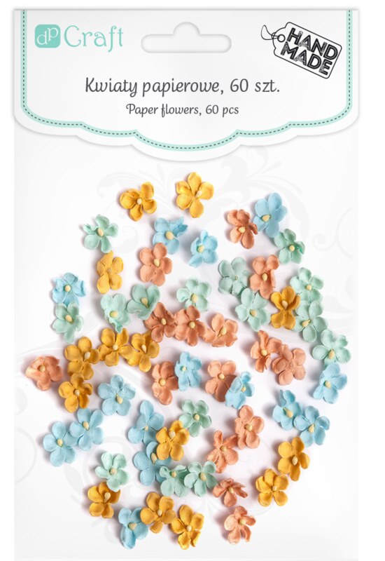 Papírová kvítka dpCraft - pastel - sada 60 ks