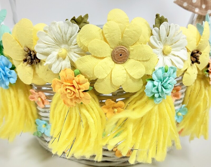 Papírová kvítka dpCraft - pastel - sada 60 ks