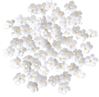 Papírová kvítka dpCraft - bílá 2 - sada 60 ks