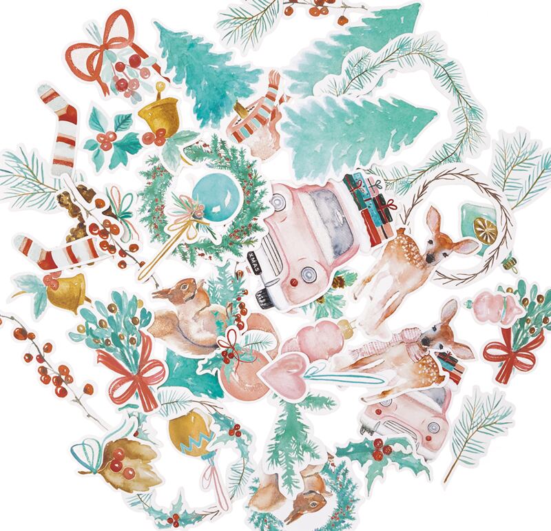 Papírové výseky dpCraft - Jolly Christmas - sada 44 ks