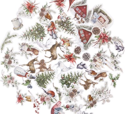 Papírové výseky dpCraft - Lovable Christmas - sada 49 ks