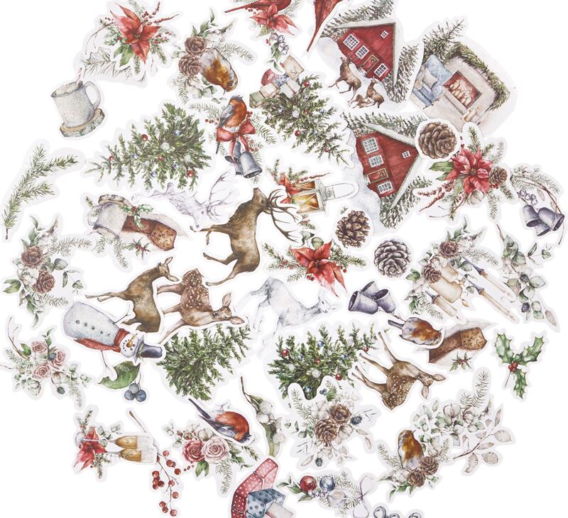 Papírové výseky dpCraft - Lovable Christmas - sada 49 ks