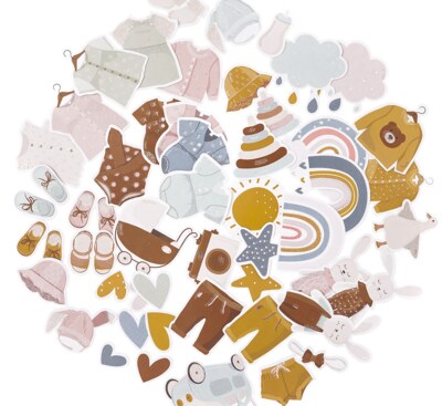 Papírové výseky dpCraft - Baby - sada 50 ks