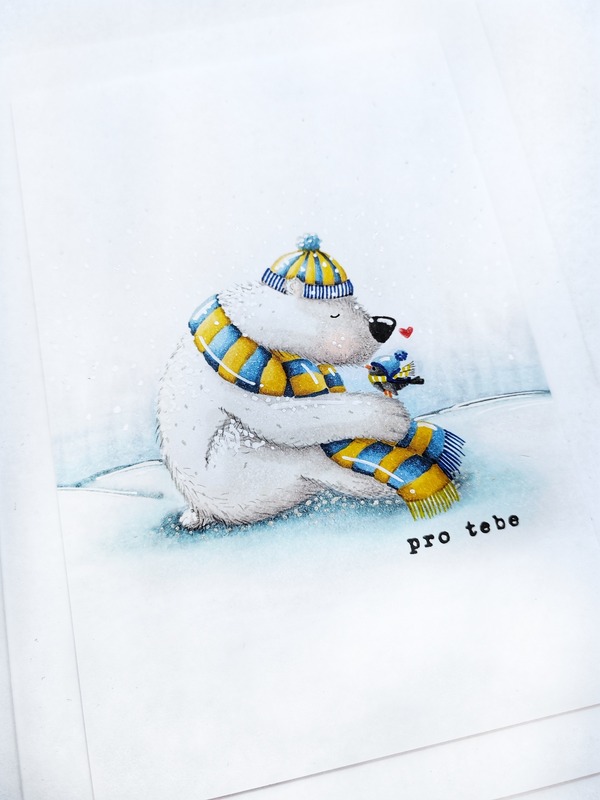 Přání ruční výroba - Pro tebe - medvídek - 1 ks