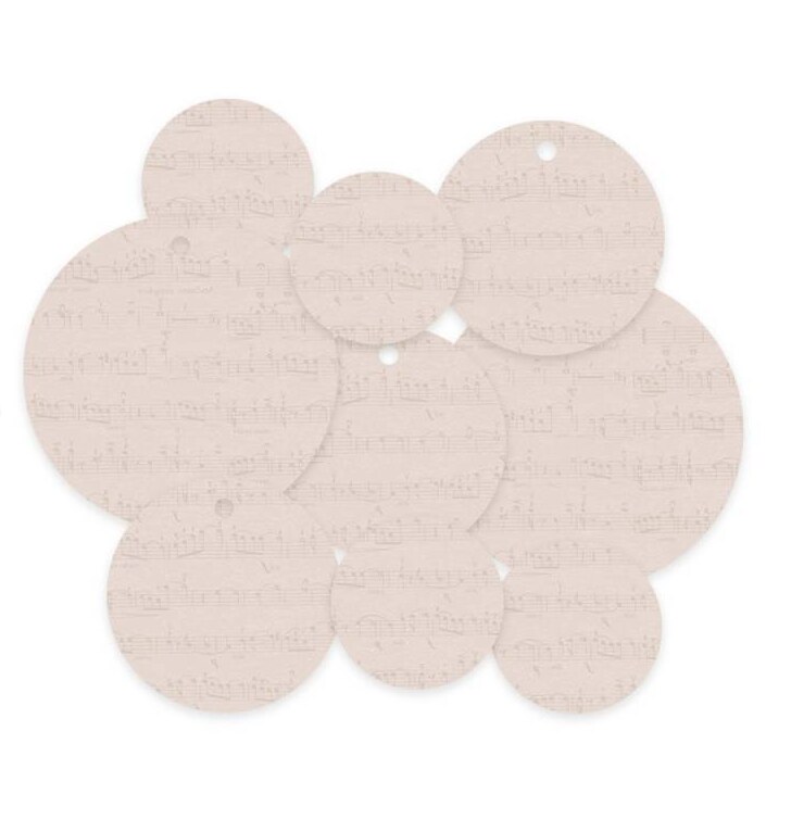 Dekorativní visačky kulaté P13 - Birdhouse - sada 9 ks