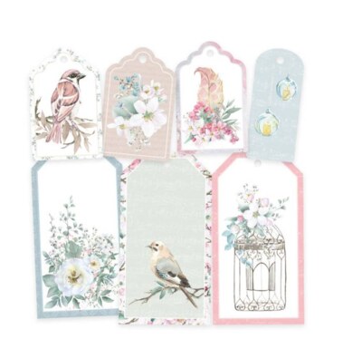 Dekorativní visačky P13 - Birdhouse - sada 7 ks