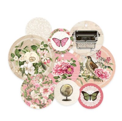 Dekorativní visačky kulaté P13 - Dear Love - sada 9 ks