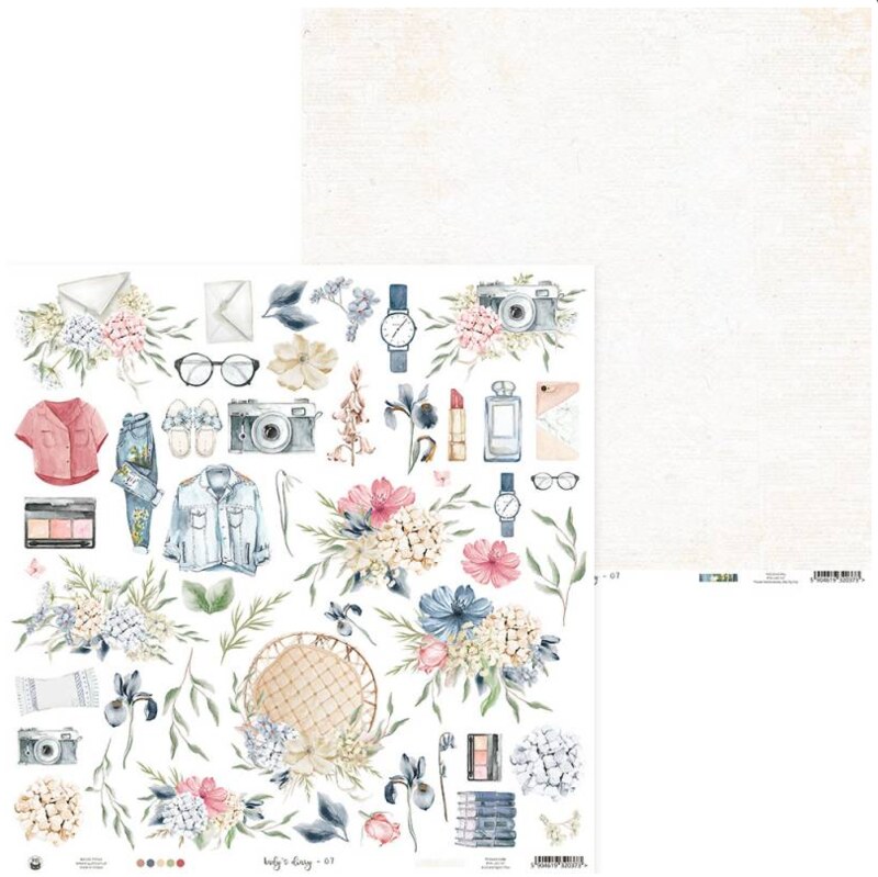 Potištěný papír 12x12" P13 Lady´s Diary 07 - 1 list