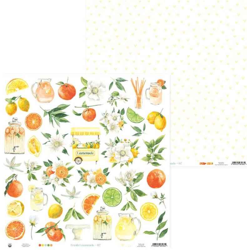 Potištěný papír 12x12" P13 Fresh Lemonade 07 - 1 list