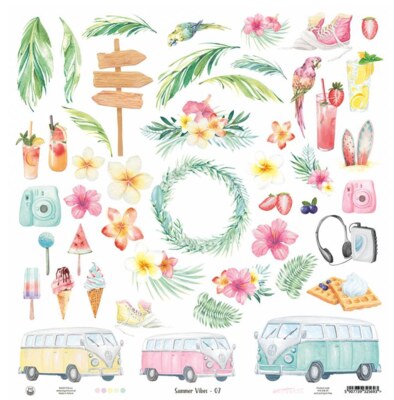 Potištěný papír 12x12" P13 Summer Vibes 07 - 1 list