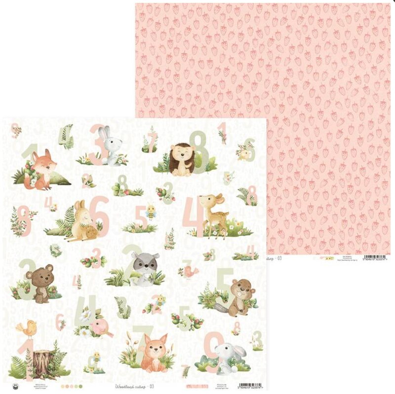 Potištěný papír 12x12" P13 Woodland Cuties 03 - 1 list