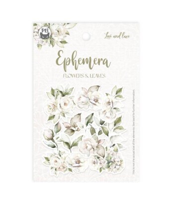Papírové výseky P13 -  Love and Lace květiny a listy - sada 13 ks