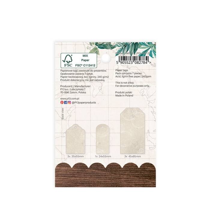 Dekorativní visačky P13 - Naturalist 01 - sada 7 ks