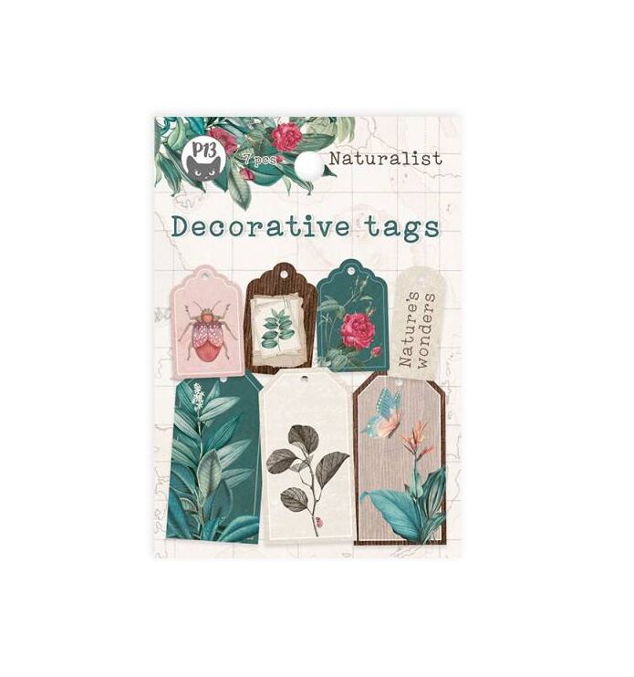 Dekorativní visačky P13 - Naturalist 01 - sada 7 ks