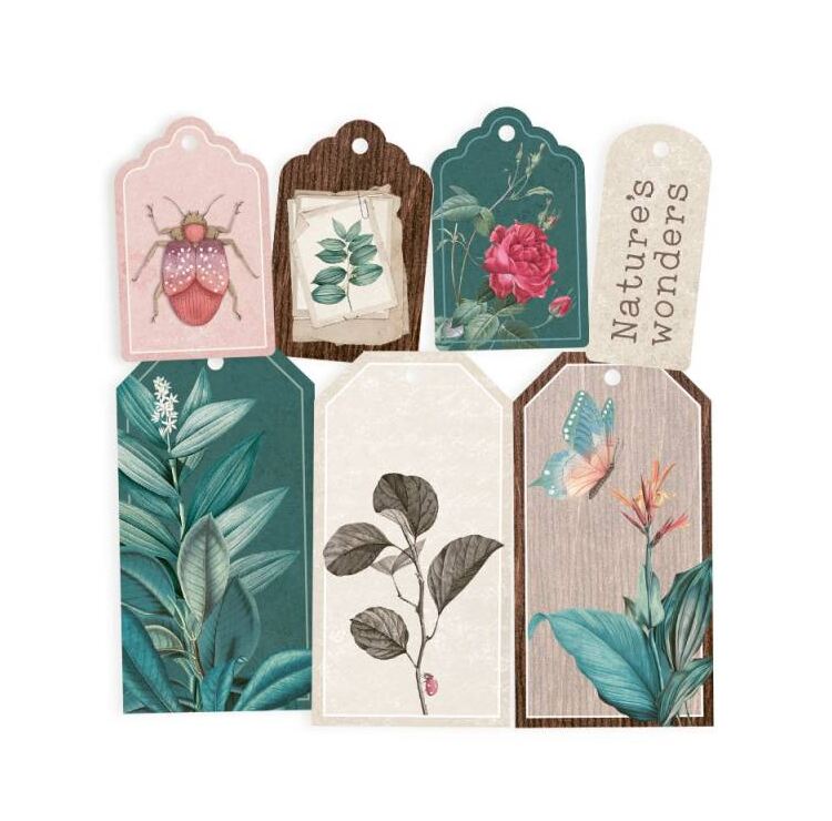Dekorativní visačky P13 - Naturalist 01 - sada 7 ks