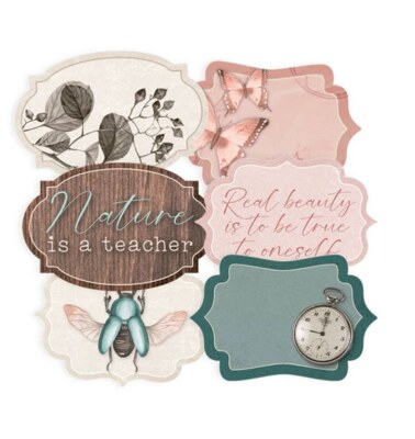 Dekorativní visačky P13 - Naturalist 02 štítky - sada 6 ks