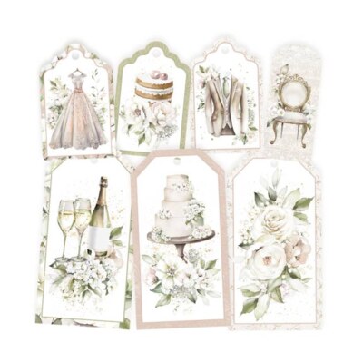 Dekorativní visačky P13 - Love and Lace - sada 7 ks