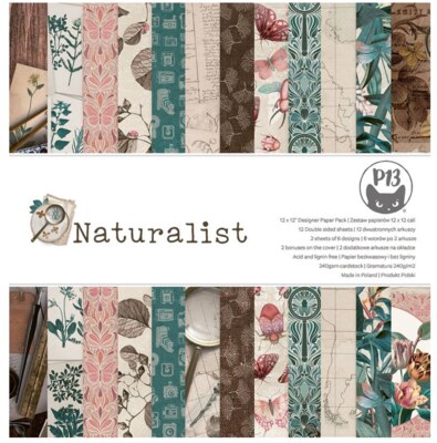 Scrapbookové oboustranně potištěné papíry P13 12x12" Naturalist - sada 12 listů