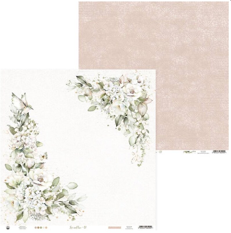 Scrapbookové oboustranně potištěné papíry P13 12x12" Love and Lace - sada 12 listů