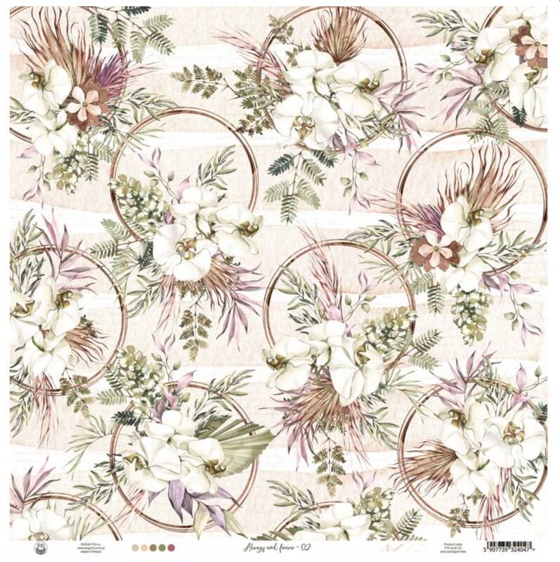 Sada scrapbookových oboustranně potištěných papírů P13 12x12" Always and Forever - sada 12 listů