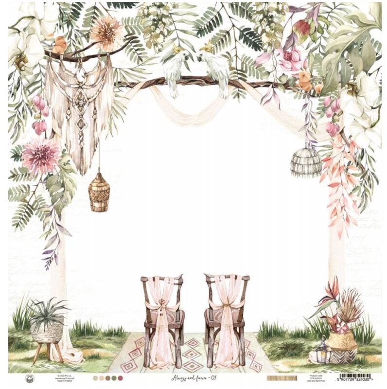 Sada scrapbookových oboustranně potištěných papírů P13 12x12" Always and Forever - sada 12 listů