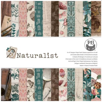 Scrapbookové oboustranně potištěné papíry P13 6x6" - Naturalist - sada 12 listů